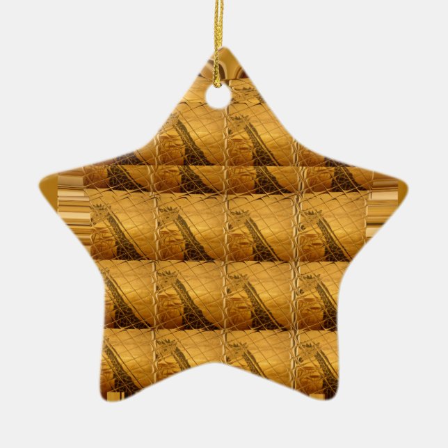 Infinity Golden Giraffe Animal Motif Art Print Ceramic Tree Decoration (Front)