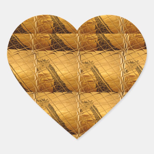 Infinity Golden Giraffe Animal Motif Art Print Heart Sticker (Front)