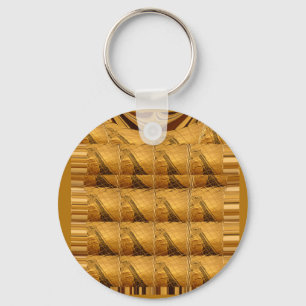 Infinity Golden Giraffe Animal Motif Art Print Key Ring