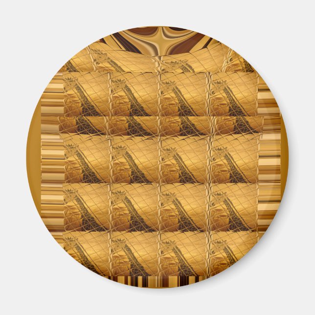 Infinity Golden Giraffe Animal Motif Art Print Magnet (Front)