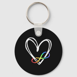 Infinity Heart Autism Awareness Love Needs No Word Key Ring