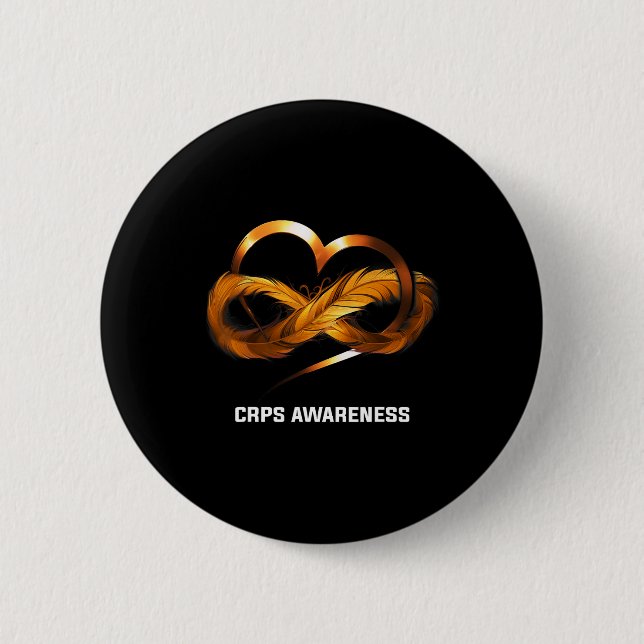 Infinity Heart Crps Awareness  6 Cm Round Badge (Front)