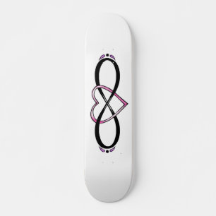 Infinity Heart Design Skateboard