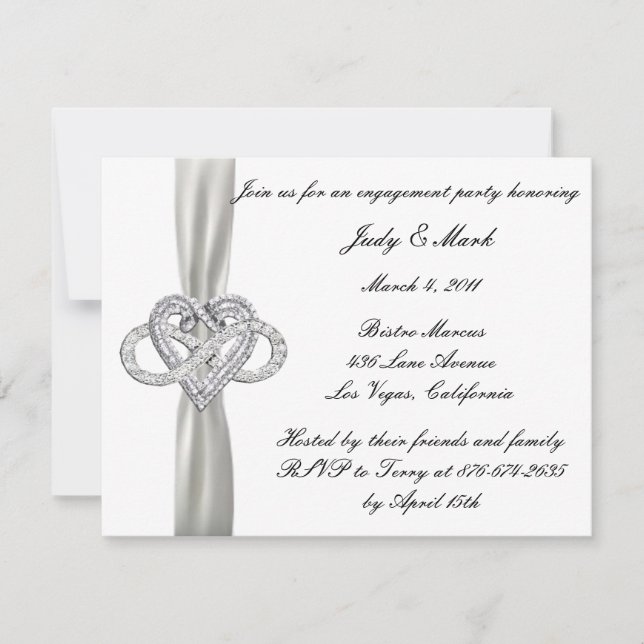 Infinity Heart Engagement Party Invitation (Front)