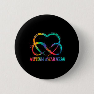 Infinity Heart Love Autism Awareness Needs No Word 6 Cm Round Badge