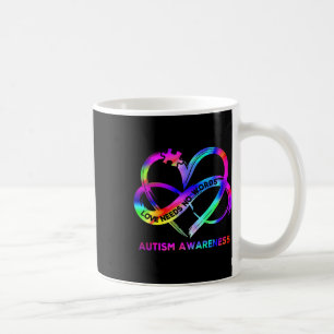 Infinity Heart Love Autism Awareness Needs No Word Coffee Mug