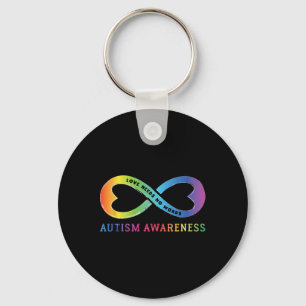 Infinity Heart Love Autism Awareness Needs No Word Key Ring