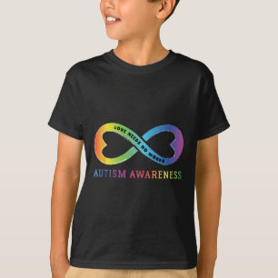 Infinity Heart Love Autism Awareness Needs No Word T-Shirt