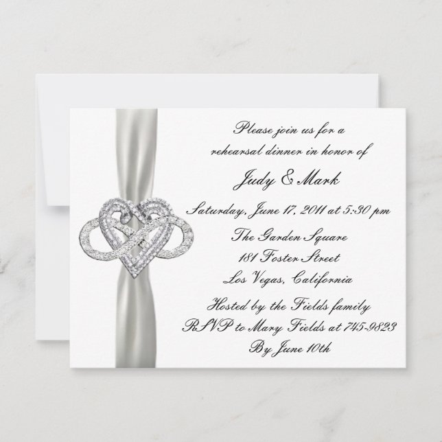 Infinity Heart Rehearsal Dinner Invitation (Front)