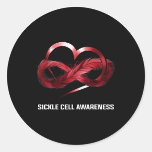 Infinity Heart Sickle Cell Awareness Classic Round Sticker