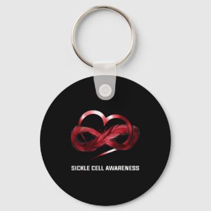 Infinity Heart Sickle Cell Awareness Key Ring