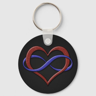 Infinity Heart Symbol Polyamory Pride Flag Colors Key Ring