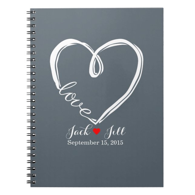 infinity heart wedding guest book planner notebook (Front)