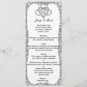 Infinity Heart Wedding Menu Card