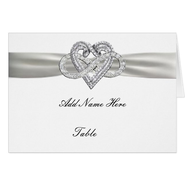 Infinity Heart Wedding Table Place Card (Front Horizontal)