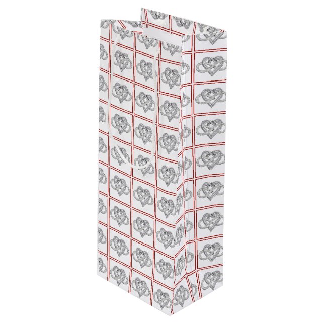 Infinity Heart Wine Gift Bag (Front Angled)