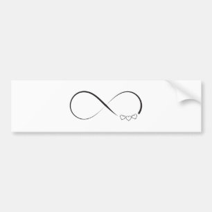 Infinity hearts symbol bumper sticker