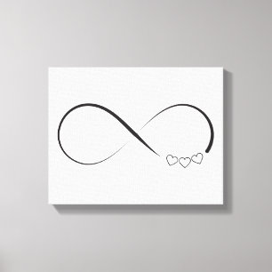 Infinity hearts symbol canvas print