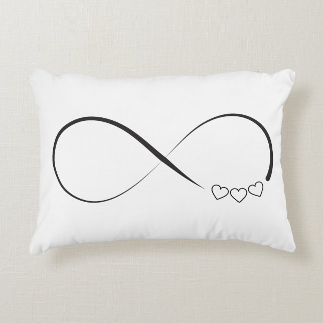 Infinity hearts symbol decorative cushion (Front)
