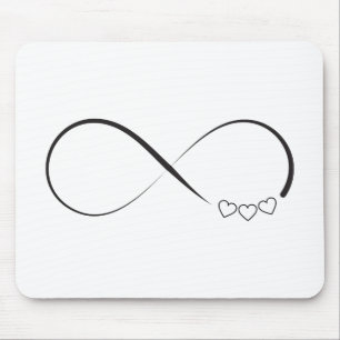 Infinity hearts symbol mouse mat