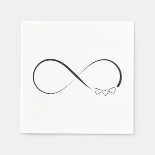 Infinity hearts symbol napkin