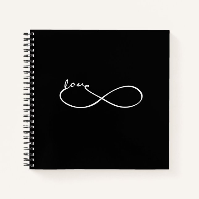 Infinity - Lemniscate LOVE - white Notebook (Front)