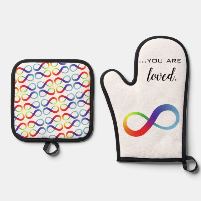 Infinity LGBTQ+ Pride Tote Oven Mitt & Pot Holder Set (Front)