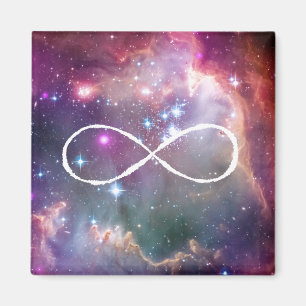 Infinity loop and galaxy space hipster background magnet