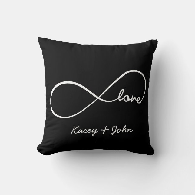 Infinity Love - black and white Cushion (Front)