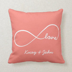 Infinity Love - Coral Pink Cushion