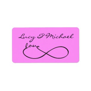 Infinity Love Lemniscate black + your backgr. Label