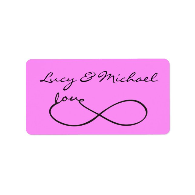 Infinity Love Lemniscate black + your backgr. Label (Front)