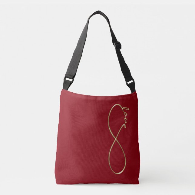 Infinity Love Lemniscate gold + your backgr. Crossbody Bag (Front)