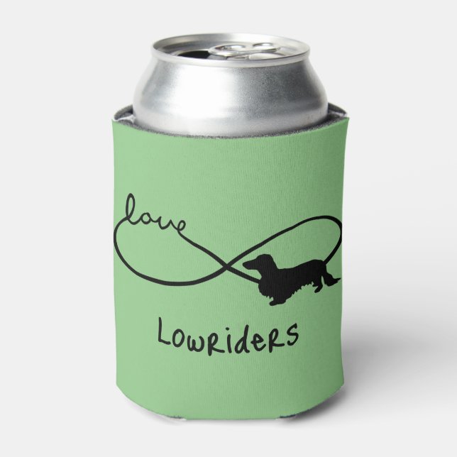 Infinity Love Lemniscate Long-Hair Dachshund 1 Can Cooler (Can Front)