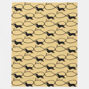 Infinity Love Lemniscate Long-Hair Dachshund 1 Fleece Blanket
