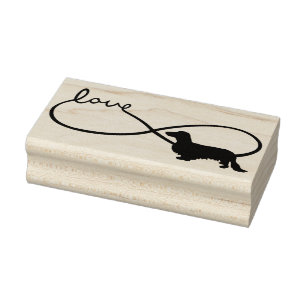 Infinity Love Lemniscate Long-Hair Dachshund 1 Rubber Stamp
