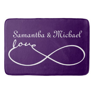 Infinity Love Lemniscate white + your backgr. Bath Mat