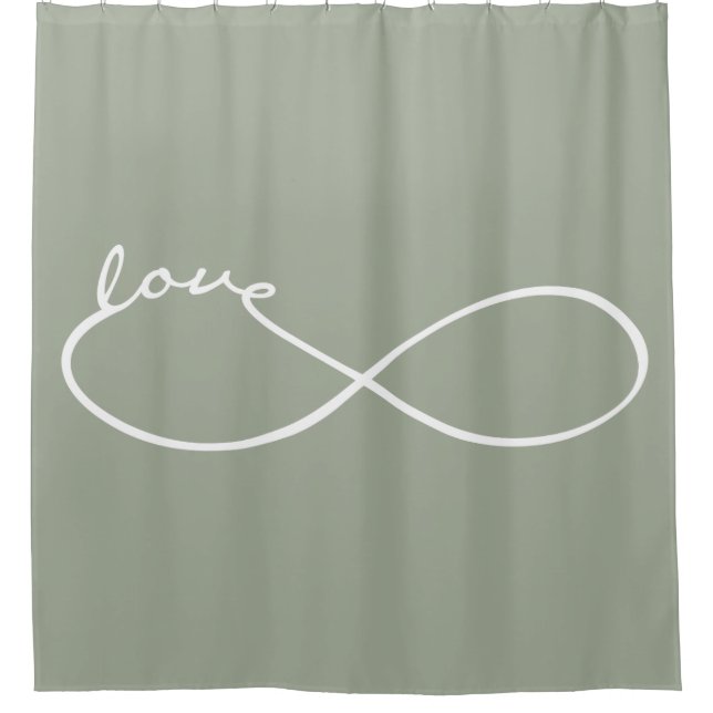 Infinity Love Lemniscate white + your backgr. Shower Curtain (Front)
