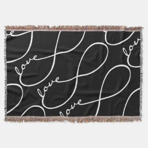Infinity Love Lemniscate white + your backgr. Throw Blanket