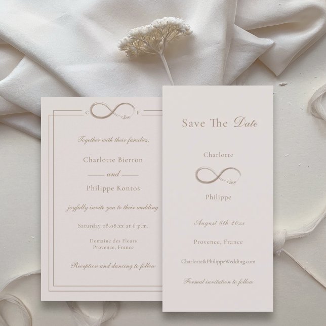 Infinity Love Light Pink Save The Date Wedding (Creator Uploaded)