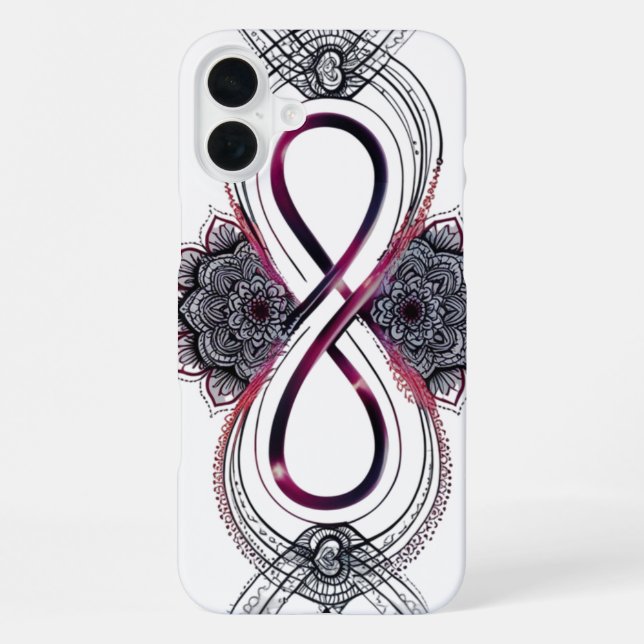 Infinity Love Mandala iPhone 16 Plus Case – Modern (Back)