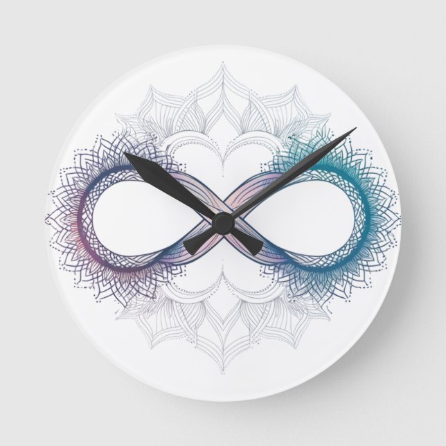 Infinity Love Mandala Wall Clock – Timeless Art fo (Front)