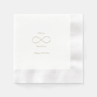 Infinity Love Monogram Elegant White Wedding   Napkin