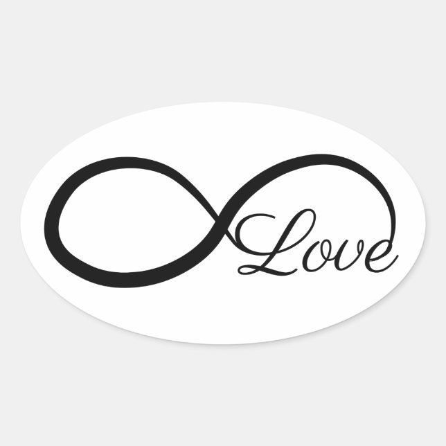 Infinity Love Oval Sticker (Front)