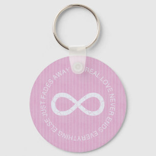 Infinity Love Pink Stripe Key Ring