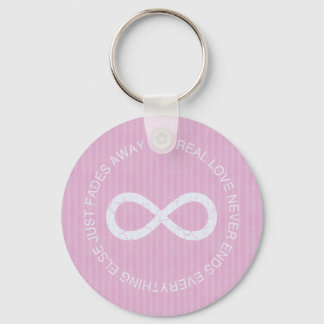 Infinity Love Pink Stripe Key Ring