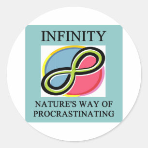 INFINITY math joke Classic Round Sticker