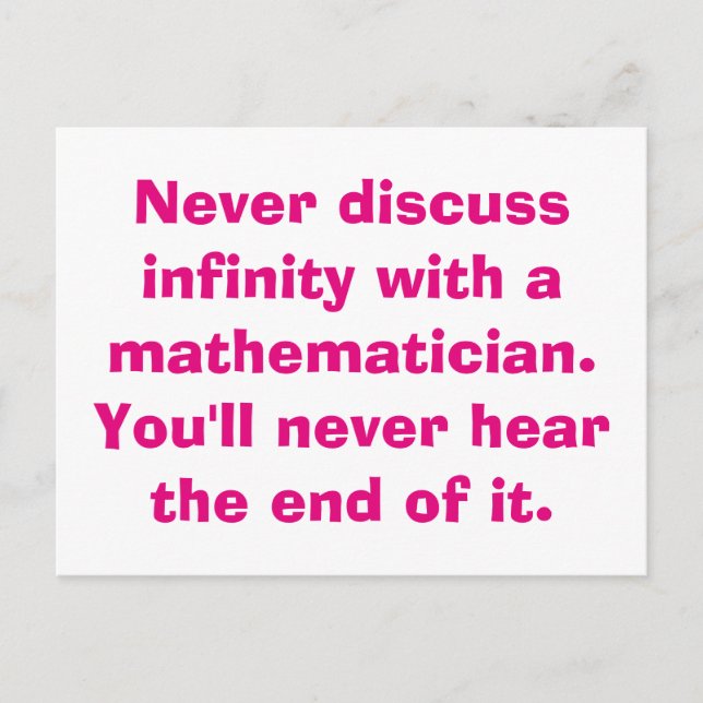 Infinity Math Postcards (Front)