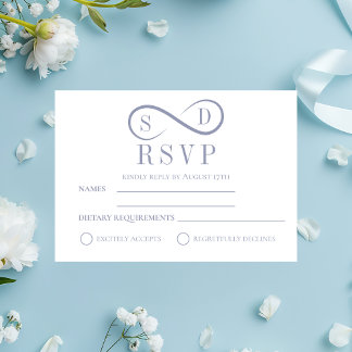 Infinity Minimalist Powder Blue RSVP Card