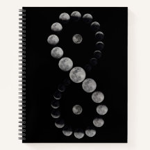 Infinity moon black notebook 